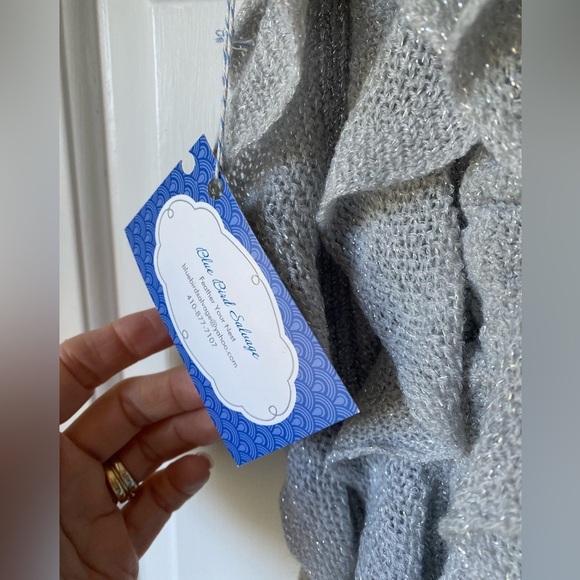 Modern Heritage Ruffled Knit Grey Infinity Scarf - Picture 3 of 5